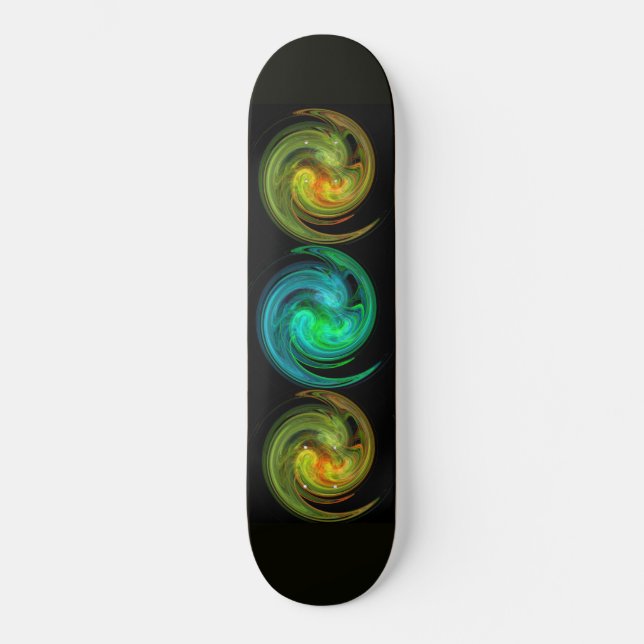 Skateboard VORTEX LÉGER, bleu noir jaune orange (Recto)