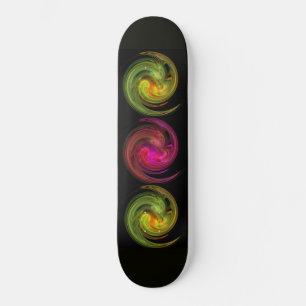 Skateboard VORTEX LUMINEUX, rouge noir rouge vert orange