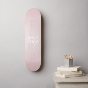 Skateboard Votre logo & élégant ombré rose blush moderne