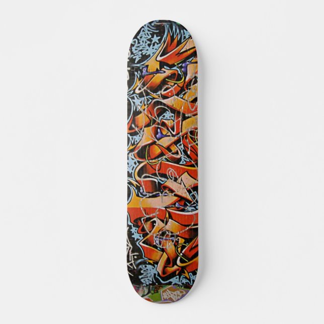 Skateboard Vrai panneau abstrait de patin de mur de graffiti (Devant)