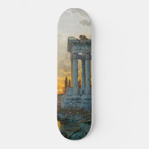 Skateboard Vue de l'Italie du Sud avec des ruines romaines an