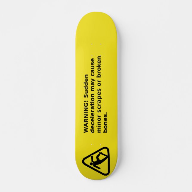 Skateboard warning label with pictogram (Front)