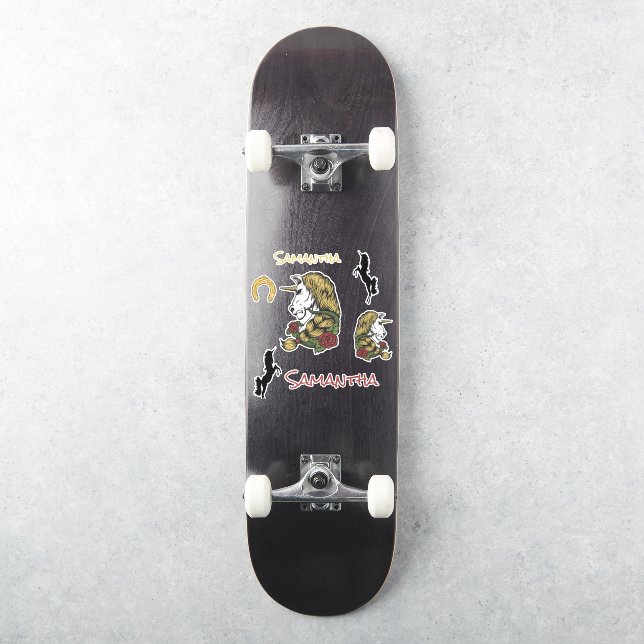 Skateboard Warrior Unicorn Gold  Sticker (Skateboard)