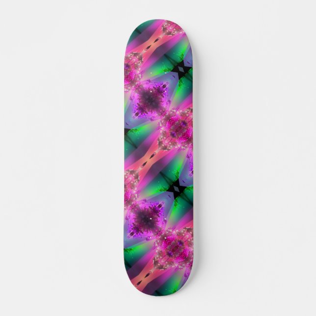 Skateboard Watermelon Tourmaline Neon Vert Hot rose Abstrait (Devant)