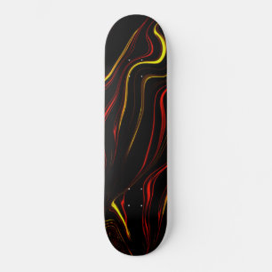 Skateboard Wavy rouge or longues traces sur arrière - plan no