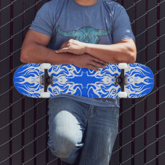 Skateboard White Abstract Broken Heart Tribal Design