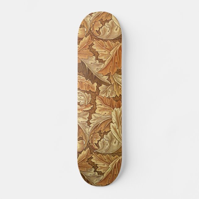 Skateboard William Morris Acathus Feuilles Brown d'automne (Recto)