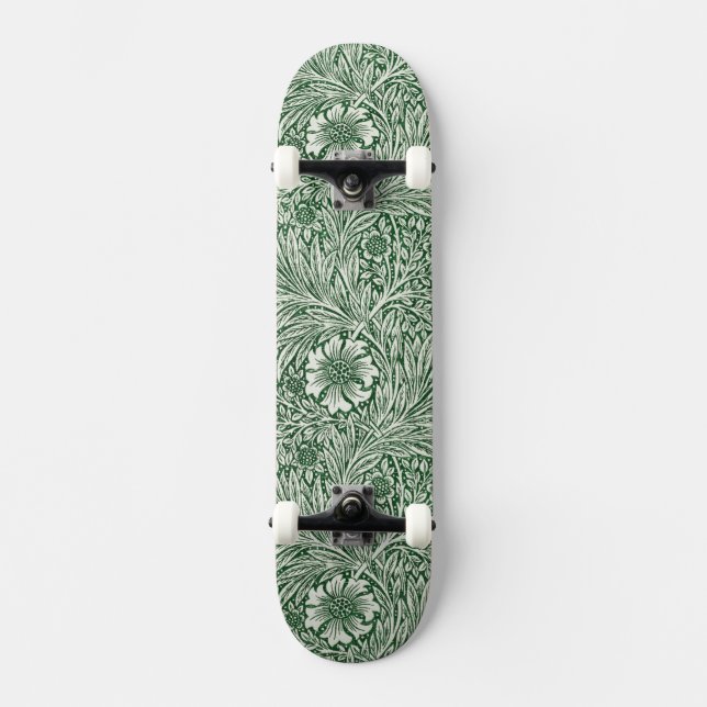 Skateboard william morris marigold fleurs vertes (Recto)