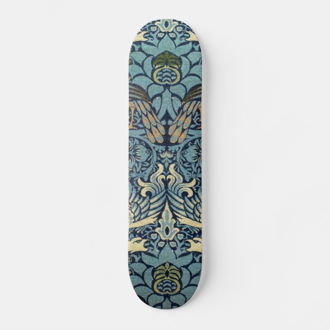 Skateboard William Morris Peacock and Dragon Woven Design (Recto)