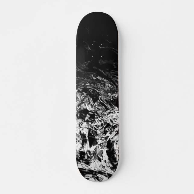 Skateboard Winter Nite black white geometric gradient swirls (Devant)