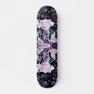 Skateboard Winter Rose and Butterflies