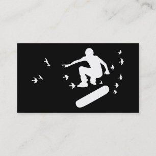skateboard with birds business card