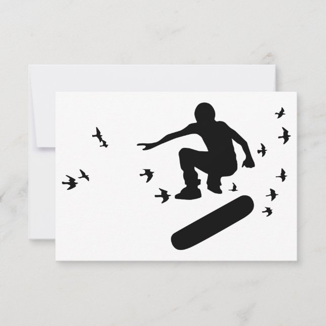 skateboard with birds invitation (Front)