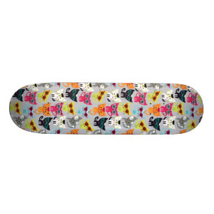 Skateboard with cats on