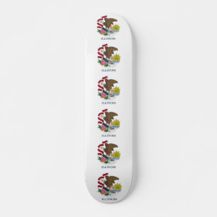Skateboard with flag of Illinois