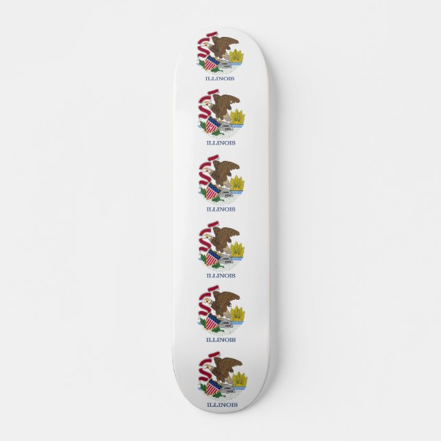 Skateboard with flag of Illinois (Front)