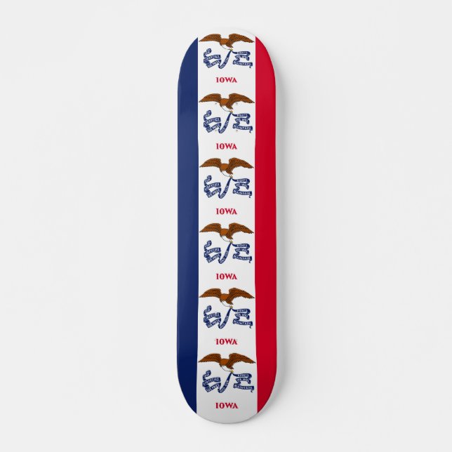 Skateboard with flag of Iowa (Front)
