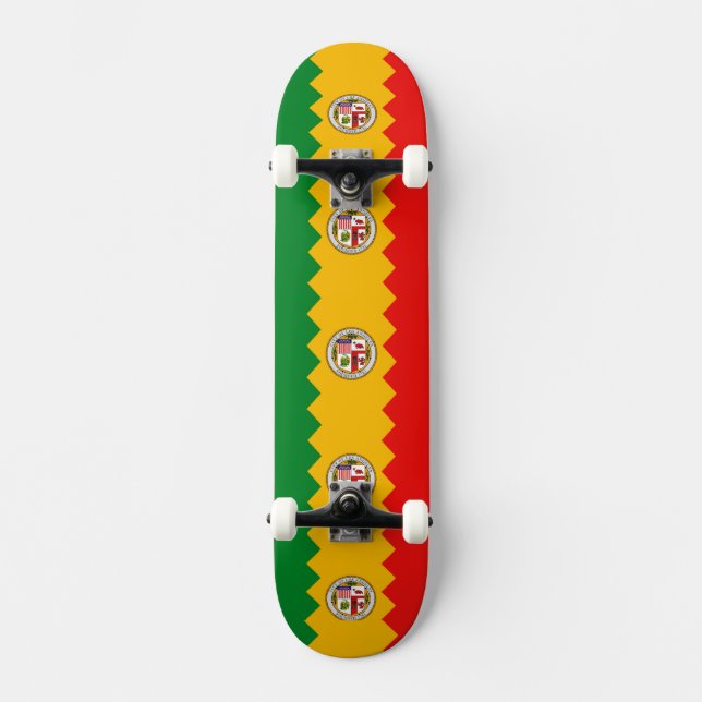 Skateboard with flag of Los Angeles City (Front)