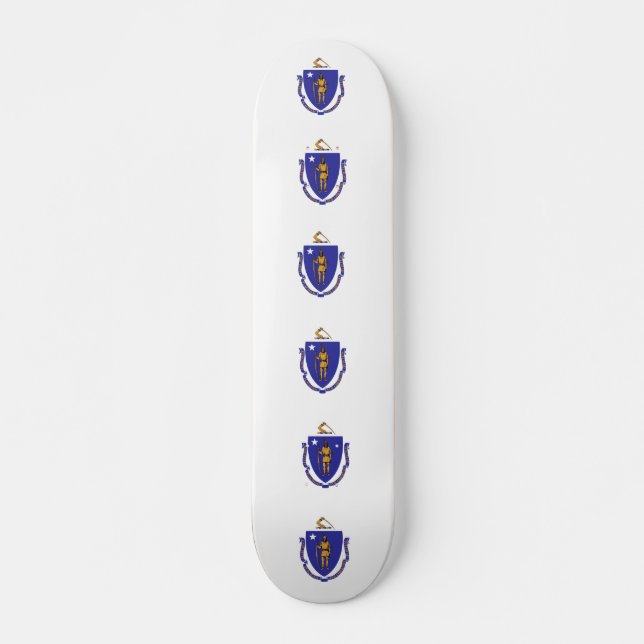 Skateboard with flag of Massachusetts (Front)