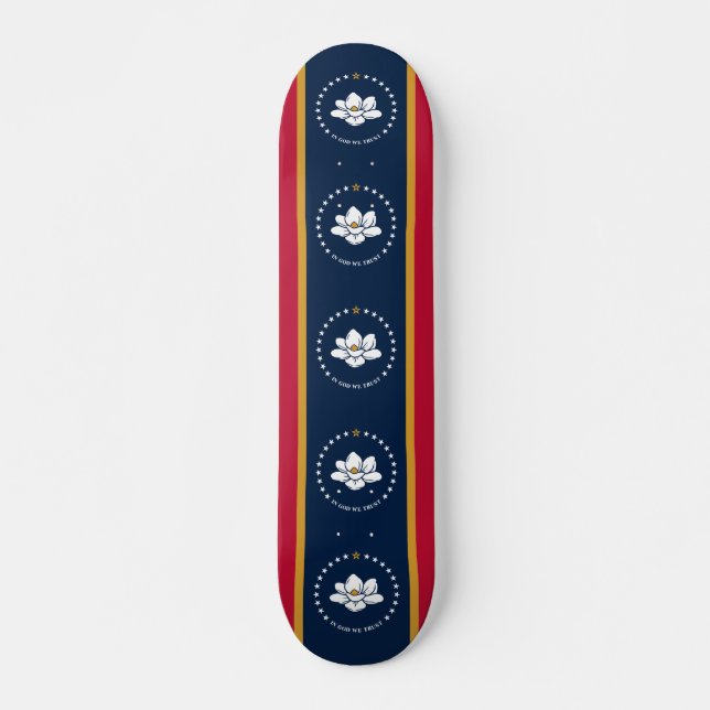 Skateboard with flag of Mississippi State, USA (Front)