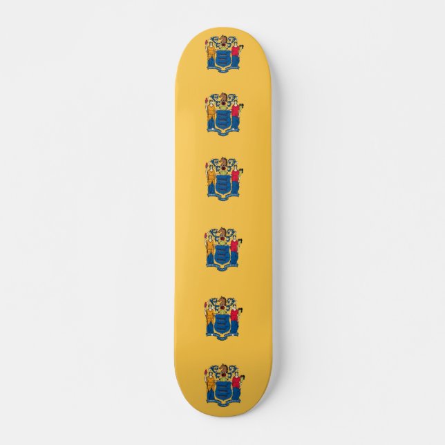 Skateboard with flag of New Jersey (Front)