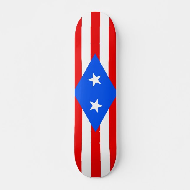 Skateboard with flag of Puerto Rico (Front)