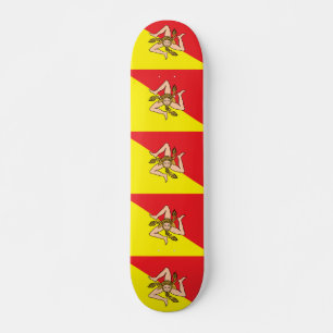 Skateboard with flag of Sicily, Italy
