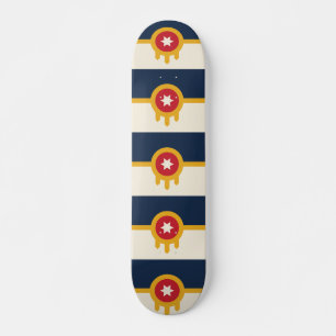 Skateboard with flag of Tulsa, Oklahoma