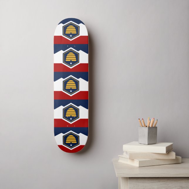 Skateboard with flag of Utah, USA (Art mural)