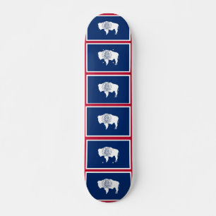 Skateboard with flag of Wyoming