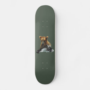 Skateboard with grizzly bear
