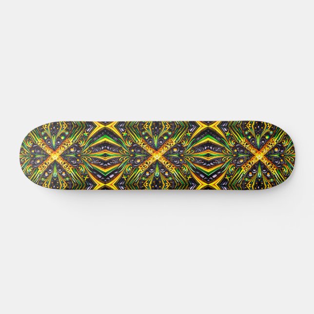 Skateboard with Jamaican Colours Design (Horz)