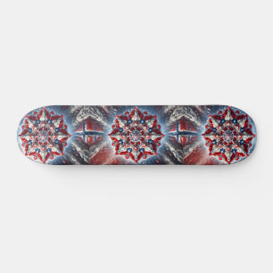 Skateboard with Norwegian Colours Design