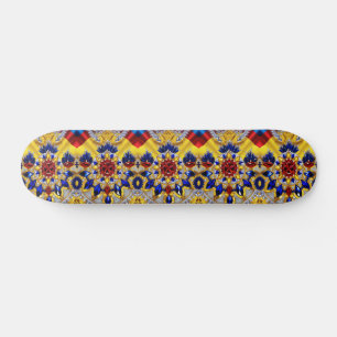 Skateboard with Romanian Colours Design