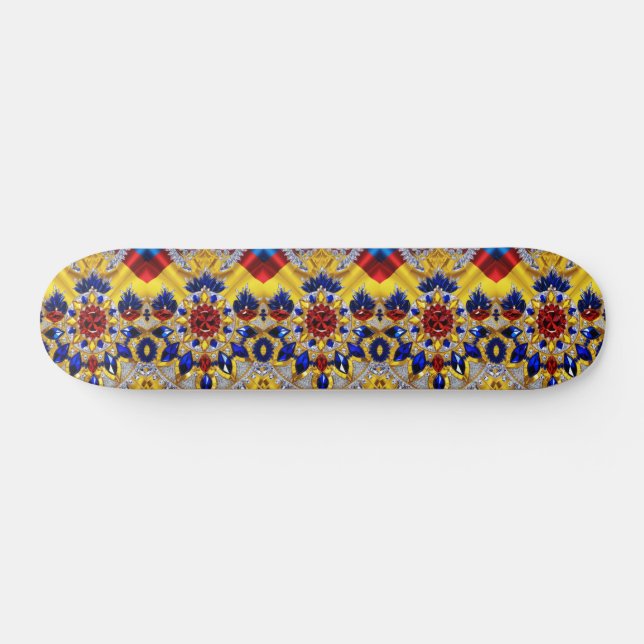 Skateboard with Romanian Colours Design (Horz)