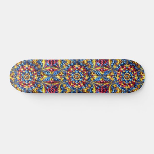 Skateboard with Romanian Colours Design (Horz)