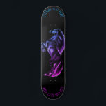 Skateboard with Upright Black Horse Custom Text<br><div class="desc">Skateboard with Your Colours and Text - Upright Black Wild Horse - Black and White Painting - Add Your Unique Text - Name / Colours - Choose your favourite text and background colours - Resize and move or remove elements with customization tool. Please see my other projects / paintings. You...</div>