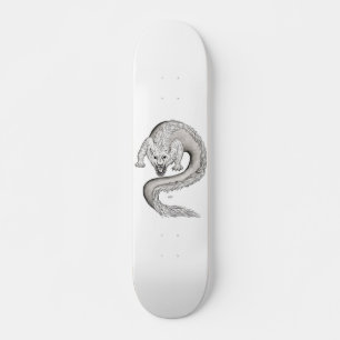 Skateboard Wolfdragon noir et blanc Design