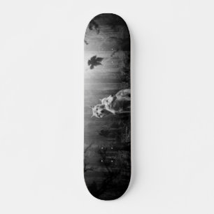 Skateboard Wonderful Wolves Black and White Leaf Us Alone 