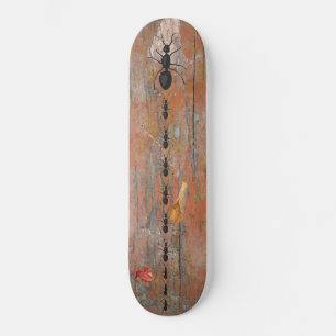 Skateboard Wood Bark Ants Follow Leader Maple Leaves Twig