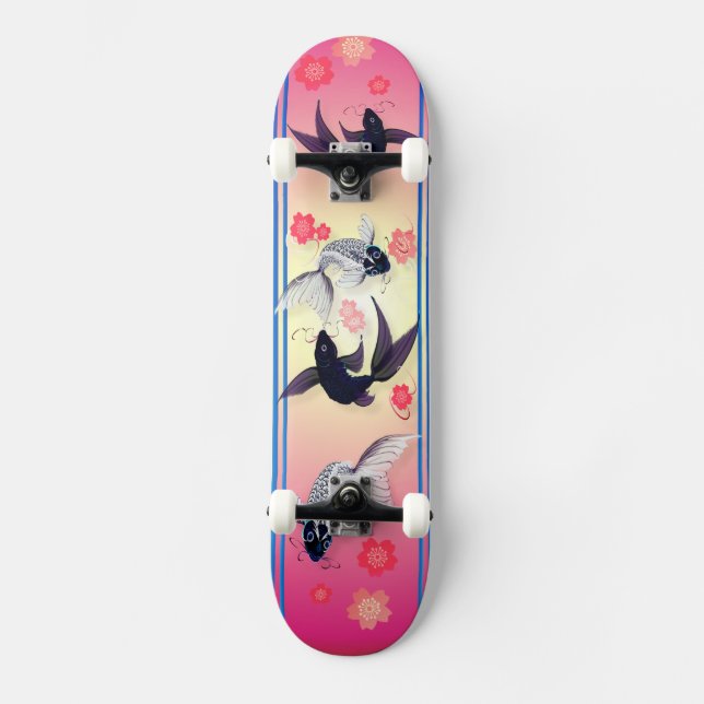 Skateboard Yin et Yang Koi (Recto)