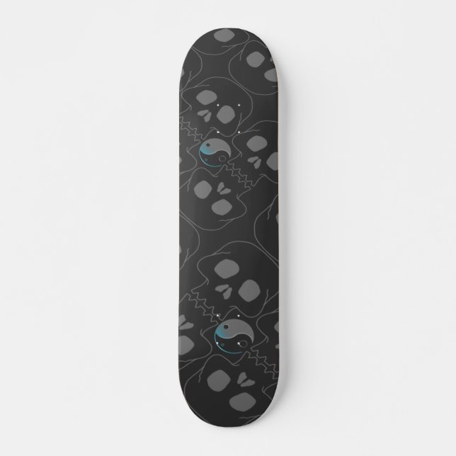 Skateboard Yin et Yang siffler Motif des crânes (Devant)
