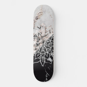 Skateboard Yin Yang Mandala sur le marbre #1