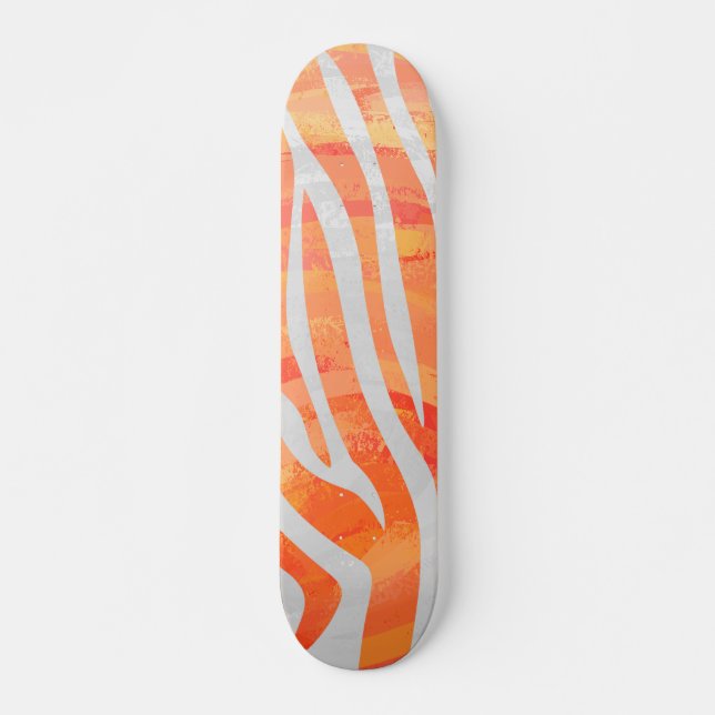 Skateboard Zebra Orange and White Print (Devant)