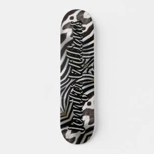 Skateboard Zebra Stripes Motif élégant Ajouter un nom ou un t
