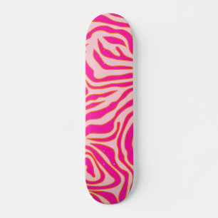 Skateboard Zebra Stripes Pink Orange Wild Animal Prince