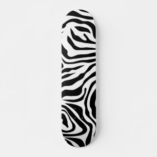 Skateboard Zebra Stripes Poster de animal sauvage noir et bla