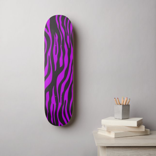 Skateboard Zèbre, Zèbre, Zèbre, Zèbre Violet, Jungle (Art mural)