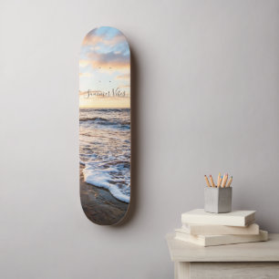 Skateboard Zen Beach Sunset Ocean Waves