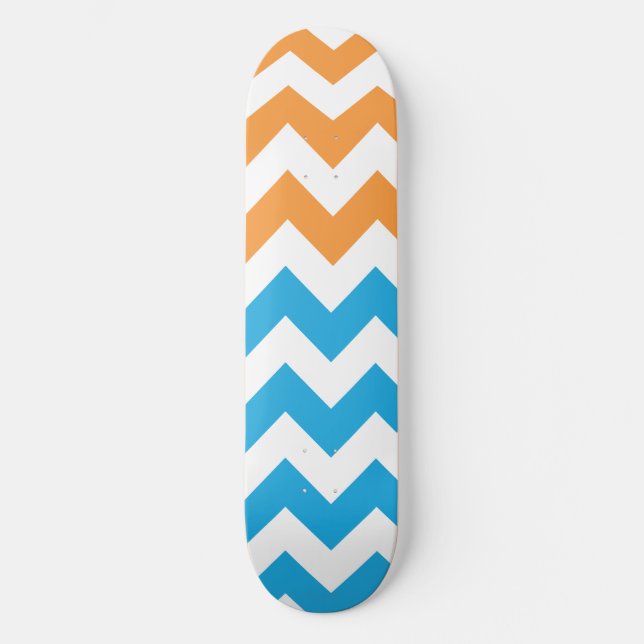 Skateboard Zig Zag Aqua-Orange (Recto)